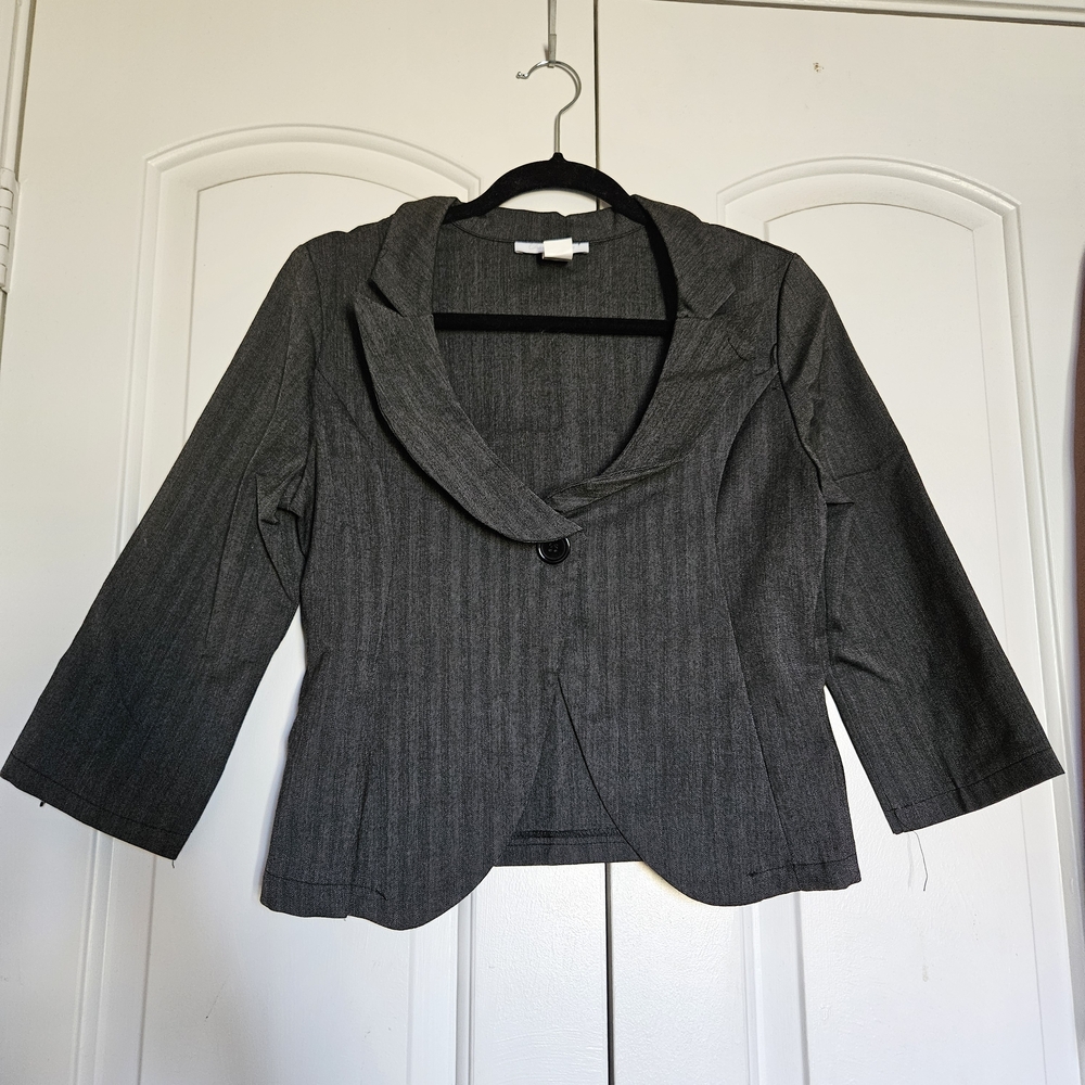 Charlotte Russe Charcoal Pinstripe Blazer
